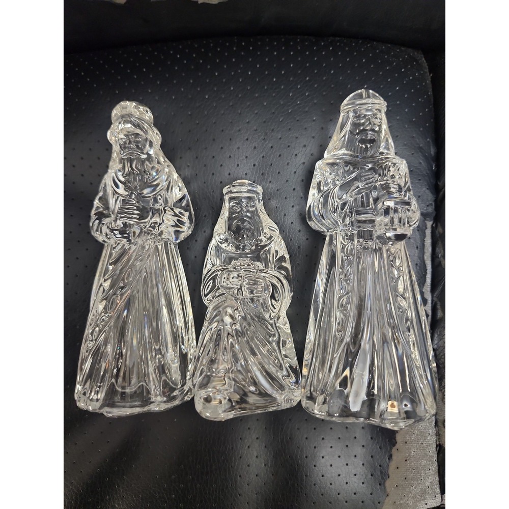 3 Piece Princess House Lead Crystal Holy Family Nativity Set 887 Retired